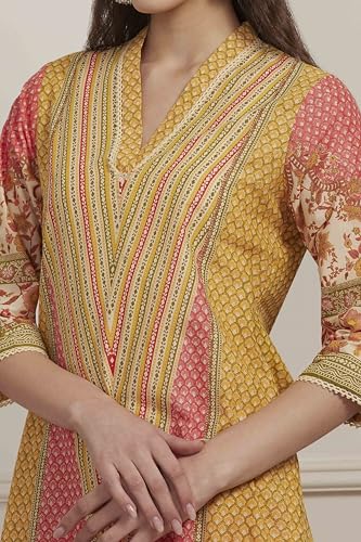 Image of BIBA Women Cotton Printed Straight Kurta
