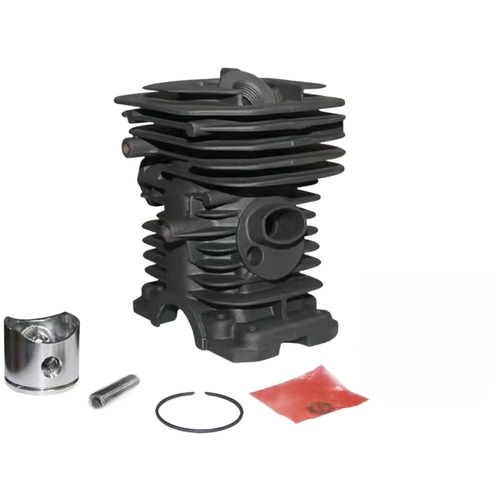 Kit de repuesto para motosierra Brand X 136 137 141 142, kit de pistón cilíndrico de 38 mm 40 mm con conexión de carburador, junta y tubo de aspiración, kit de reparación de motor gris