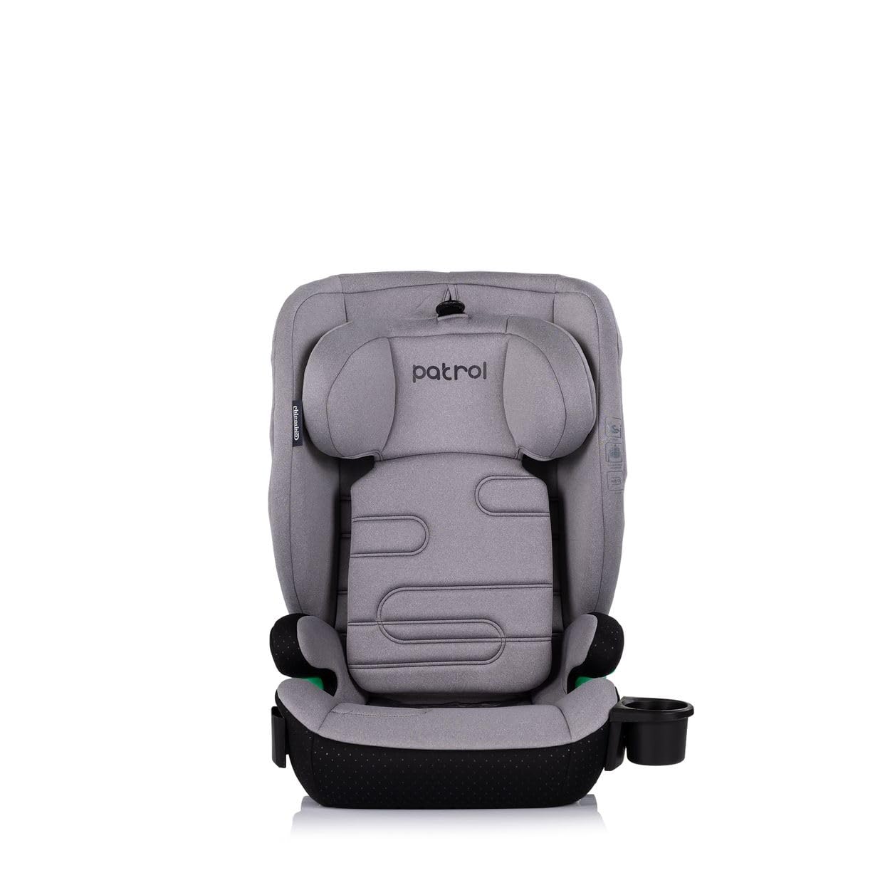 Chipolino Fotelik dziecięcy Patrol i-Size Isofix (100-150 cm) zagłówek uchwyt na napoje szary