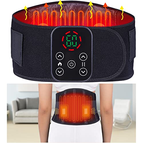 Cordless Heating Waist Belt Massager For Cramps Pain Relief Electric Heat Pad With Rechargeable Battery Heated Back Brace For Lower Back Abdominal Waist Cramps #TOP23