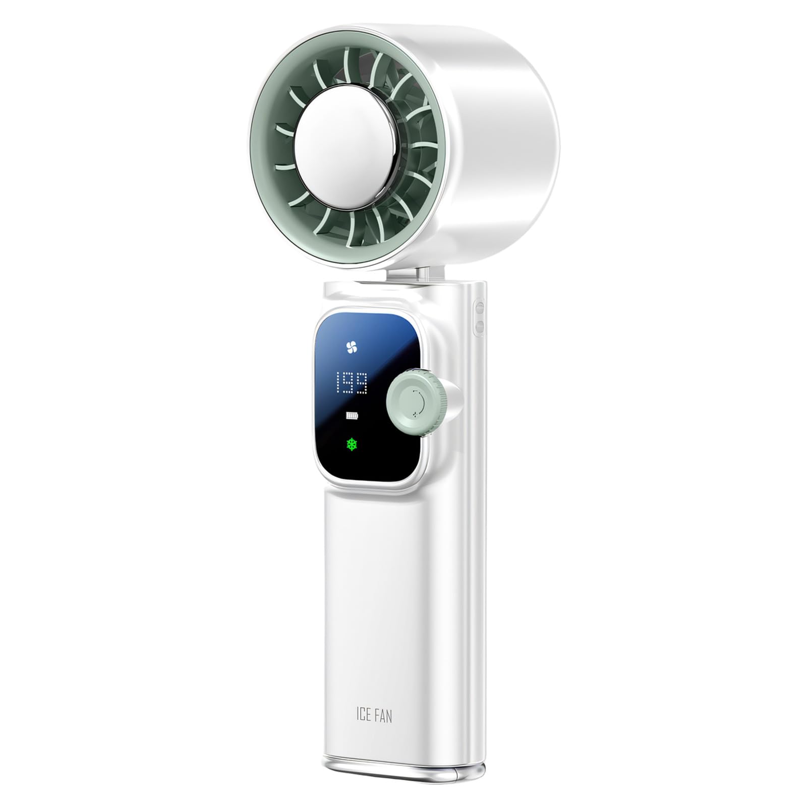 NRVTRE Capacity 4000mAh Handheld Cooling Fan with 199 Speed Choices and Fast Temperature Reduction Feature Travel Cooling Fan