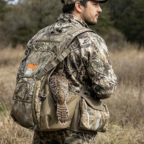 MYDAYS Upland Bird Vest Backpack, Hunting Tactical Vest with Game Pouch and Pockets for Outdoor Bird Hunting (Camo) - image 7
