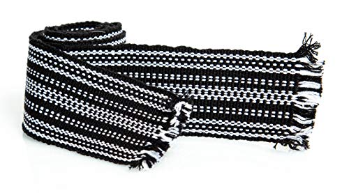 Ukrainian hand woven homespun Hutsul Belt Black White KRAYKA for Vyshyvanka2