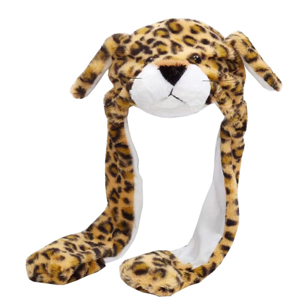 Animal Plush Ear Hat Kids Adults Cute Flap Moving Jumping Hat