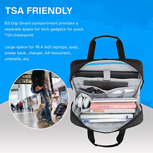 Image of BAGSMART 18 Inch Laptop Bag Expandable Briefcase Computer Bag Men, Black | Women Laptop Shoulder Bag, Work Bag Business Travel Office