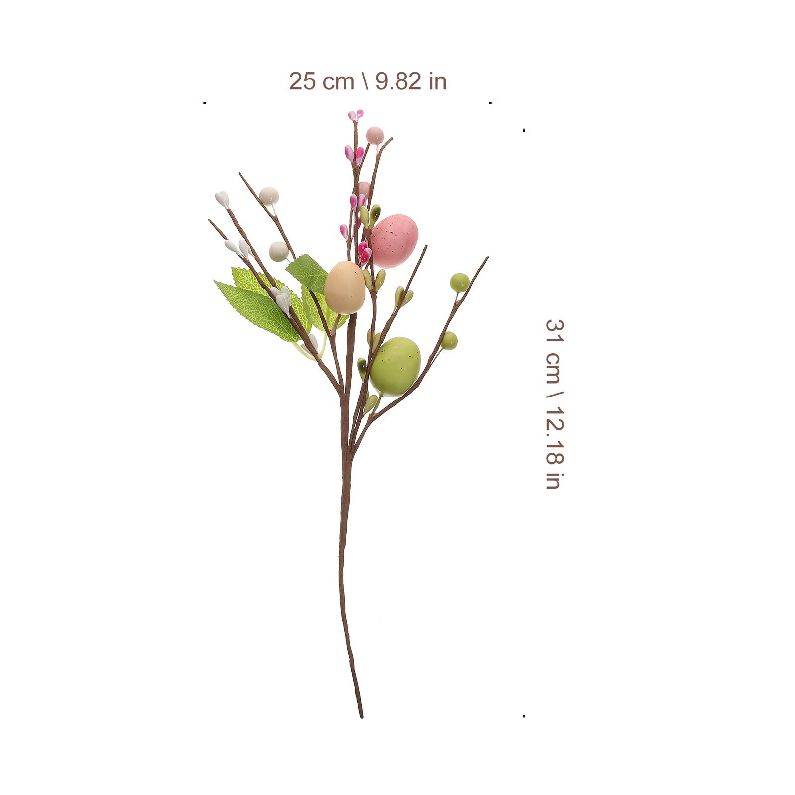 4pcs Easter Egg Twig Branches, Artificial Egg and Berry Stems for Home Decor, Vase Arrangement, Spring Floral Picks for Easter Wreaths and Centerpieces