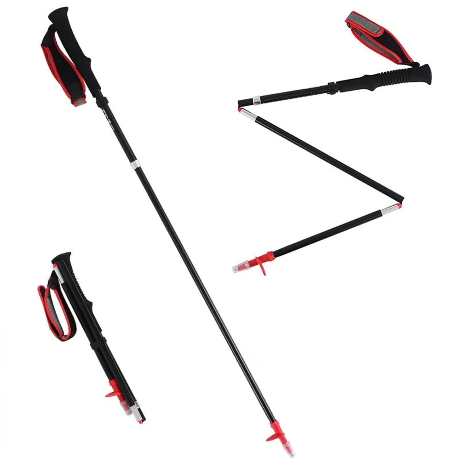 Kij trekkingowy 36-135 cm kijki do biegania w terenie, zamek linowy, kijki do chodzenia, 5 sekcji, kijki trekkingowe z włókna węglowego, piesze wycieczki, kemping, laska spacerowa