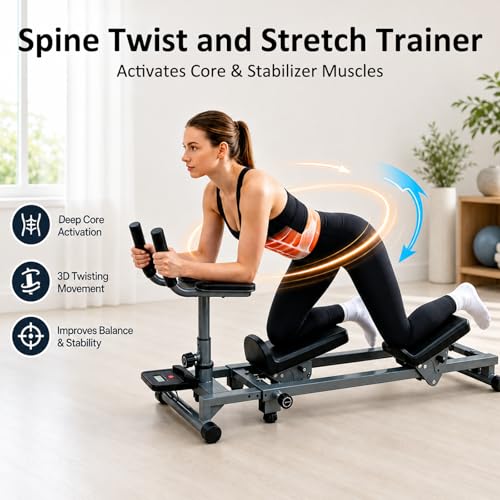 Image of Spine Twist and Stretch Trainer, Multifunctional Twist Machine with an LED Counter, Home Crawling Machine for Core, Abdominal, Waist and full body workout