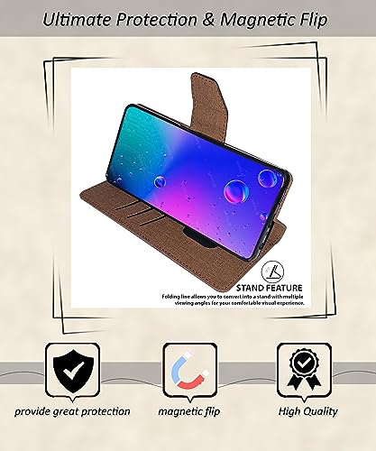 Image of SBMS Flip Cover for Nothing Phone (3a) Lite Back Cover Case with Magnatic Closure | Genuine Leather Finish | Inbuilt Stand | Card & Money Pocket | Wallet Style Flip Back Case Cover (Mat Brown)