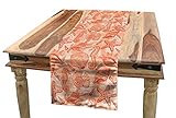 Lunarable Coral Table Runner, Nautical Marine Sea Mix Group with Seahorse Shells and Starfish Ocean Summer Theme, Dining Room Kitchen Rectangular Runner, 16' X 72', Salmon