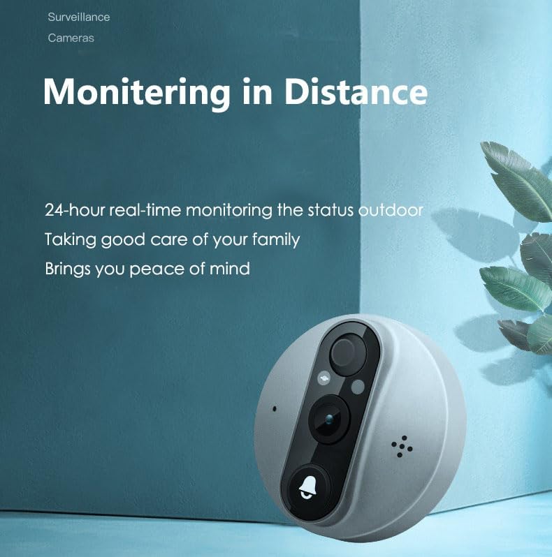 Smart Video doorbell with Display, WiFi Enabled 1080P Camera, Real-time alerts, White