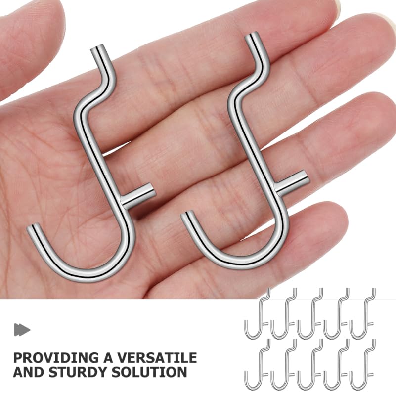 Crochets robustes en acier inoxydable pour panneau perforé (lot de 10) - 7