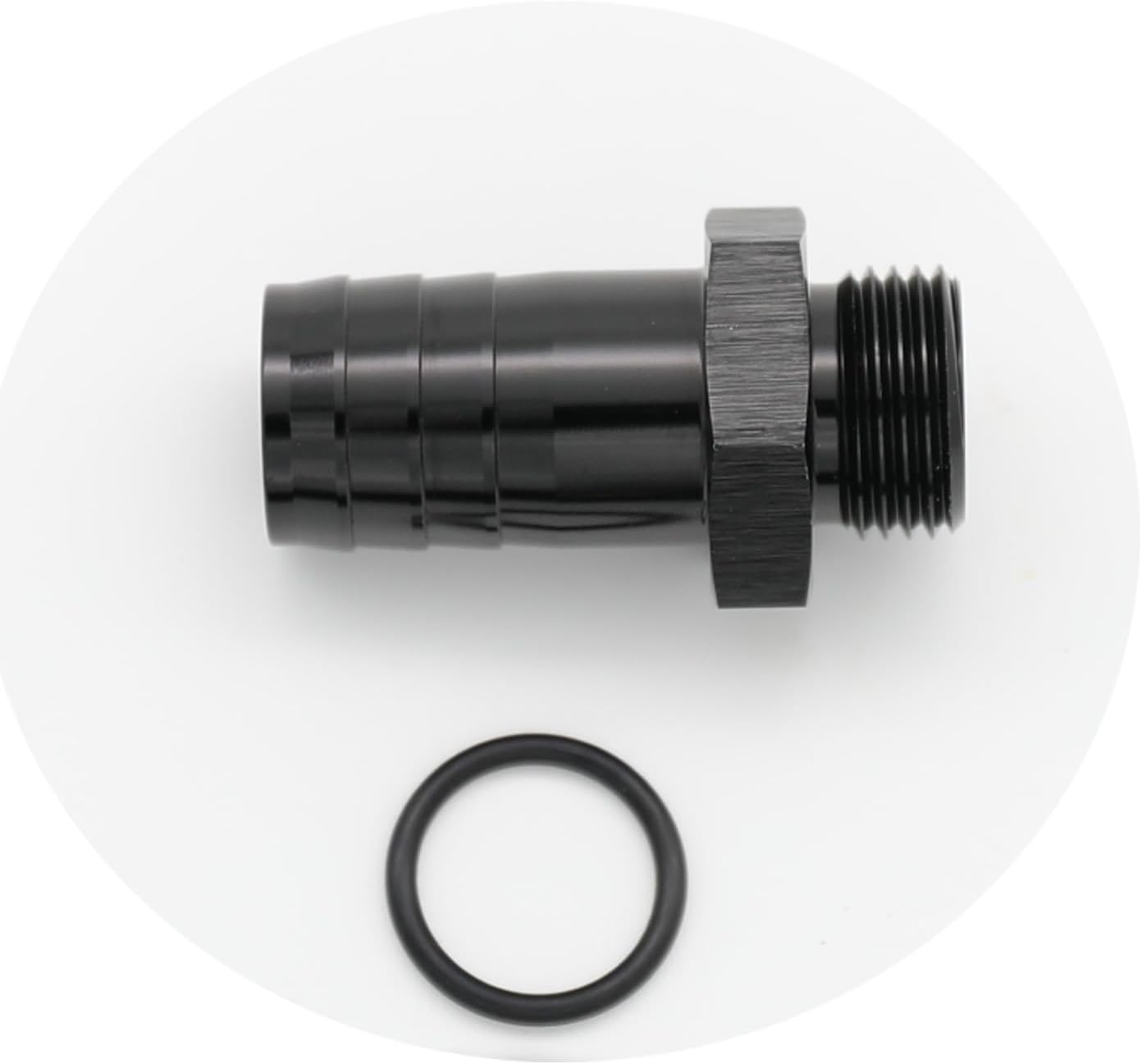 Aluminum -8 AN ORB Male to 3/4"(19mm) Barb Push On Hose Fitting Adapter Black