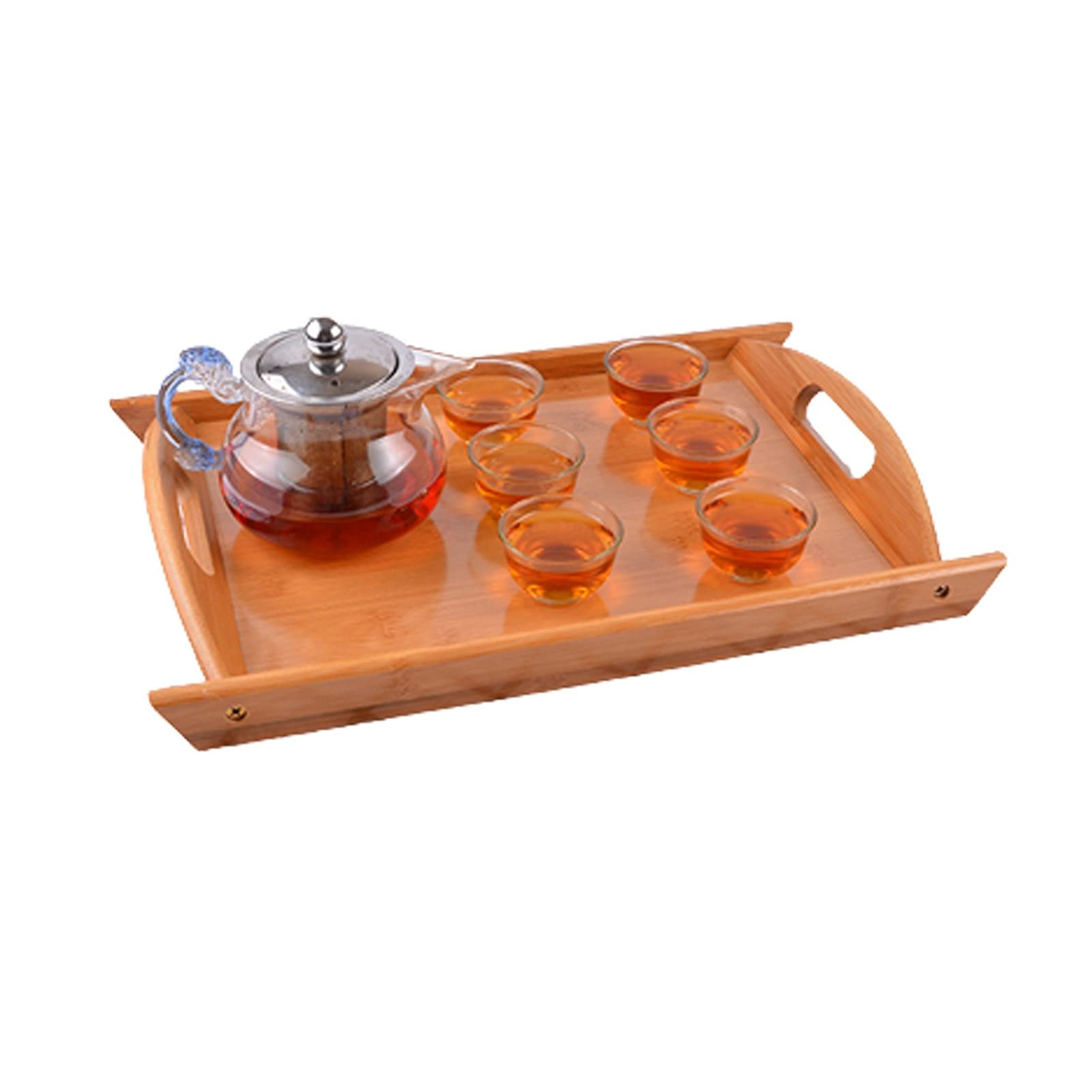 Bandeja para Servir Bandeja de Servir rectángulo de Bandeja de Madera con Asas bandejas de Alimentos for Cocina Mesa de café Fiestas restaurantes Bandeja/Bandejas ( Size : Small )