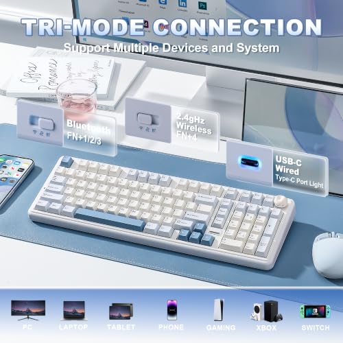 Image of YUNZII B98 PRO 96% Wireless Mechanical Keyboard(Blue, Candy Switch)
