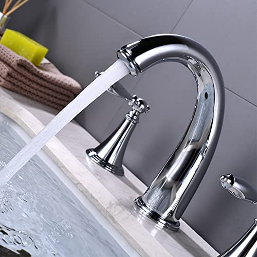 Robinet de lavabo de salle de bain pour rénover une vasque avec mélangeur double levier rétro - 4