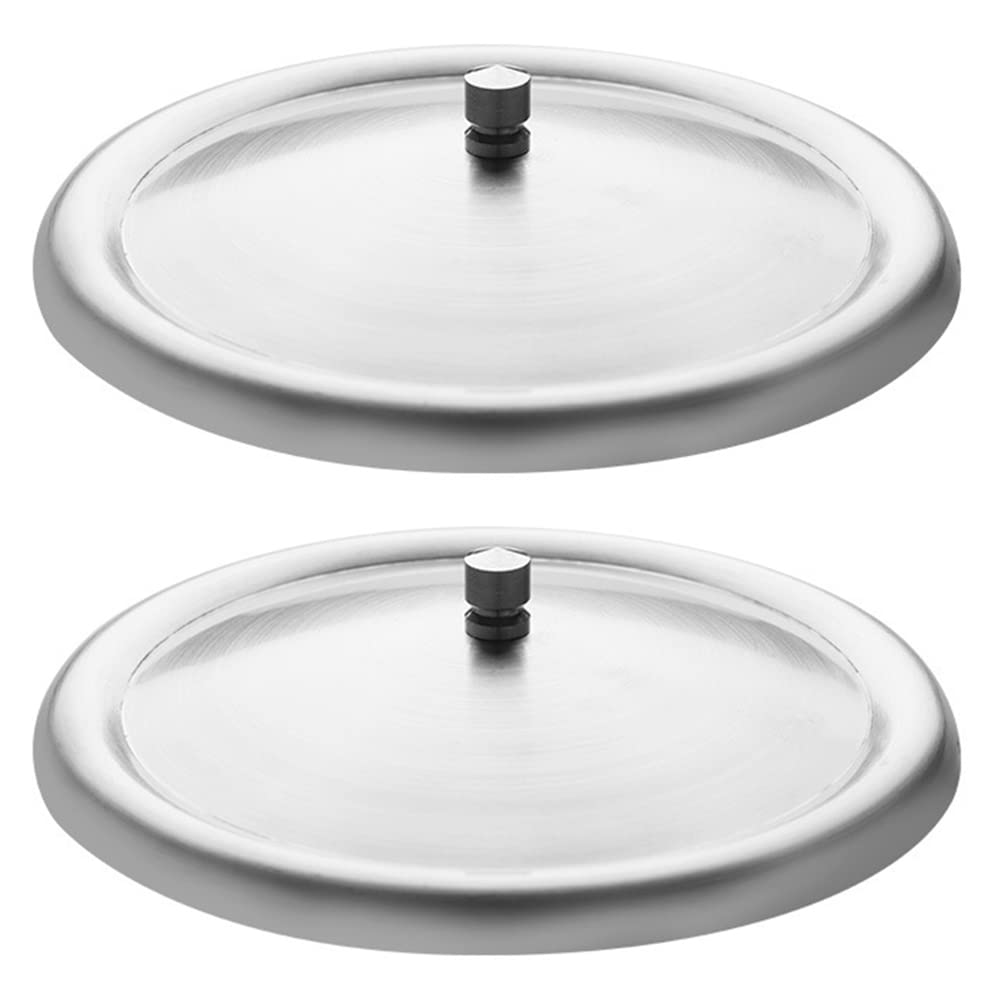 2 Pcs Reusable Metal Cup Cover Stainless Steel Home Drink Cup Lid Coffee Mug Cover for Kitchen Coffee Water