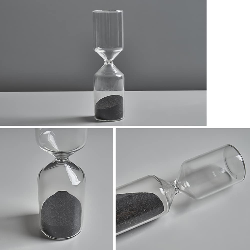 timer per la sabbia, Clessidra Timer, Clessidra Timer in Vetro, Decorazione for la Scrivania, Cucina, Conto alla Rovescia, Nero(B,10 minutes)