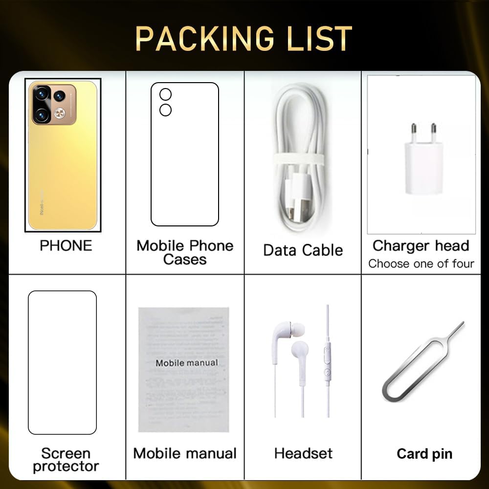 4G Smartphone Without Contract, 3GB + 32GB/256GB, Android 12 Mobile Phone, 6.3 Inch HD+ Screen, 13MP + 16MP Camera, 4500mAh, Dual SIM Dual Camera,GPS,Face ID,OTG (Note40pro - Black)