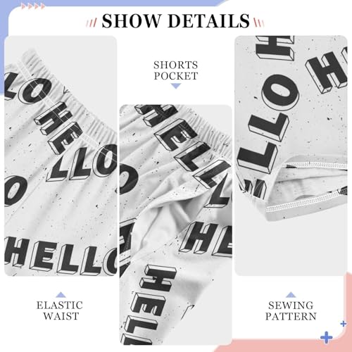 ZZKKO Greetings English Language Boys Pants for Kids Jogger Pants with Pockets S-XL4