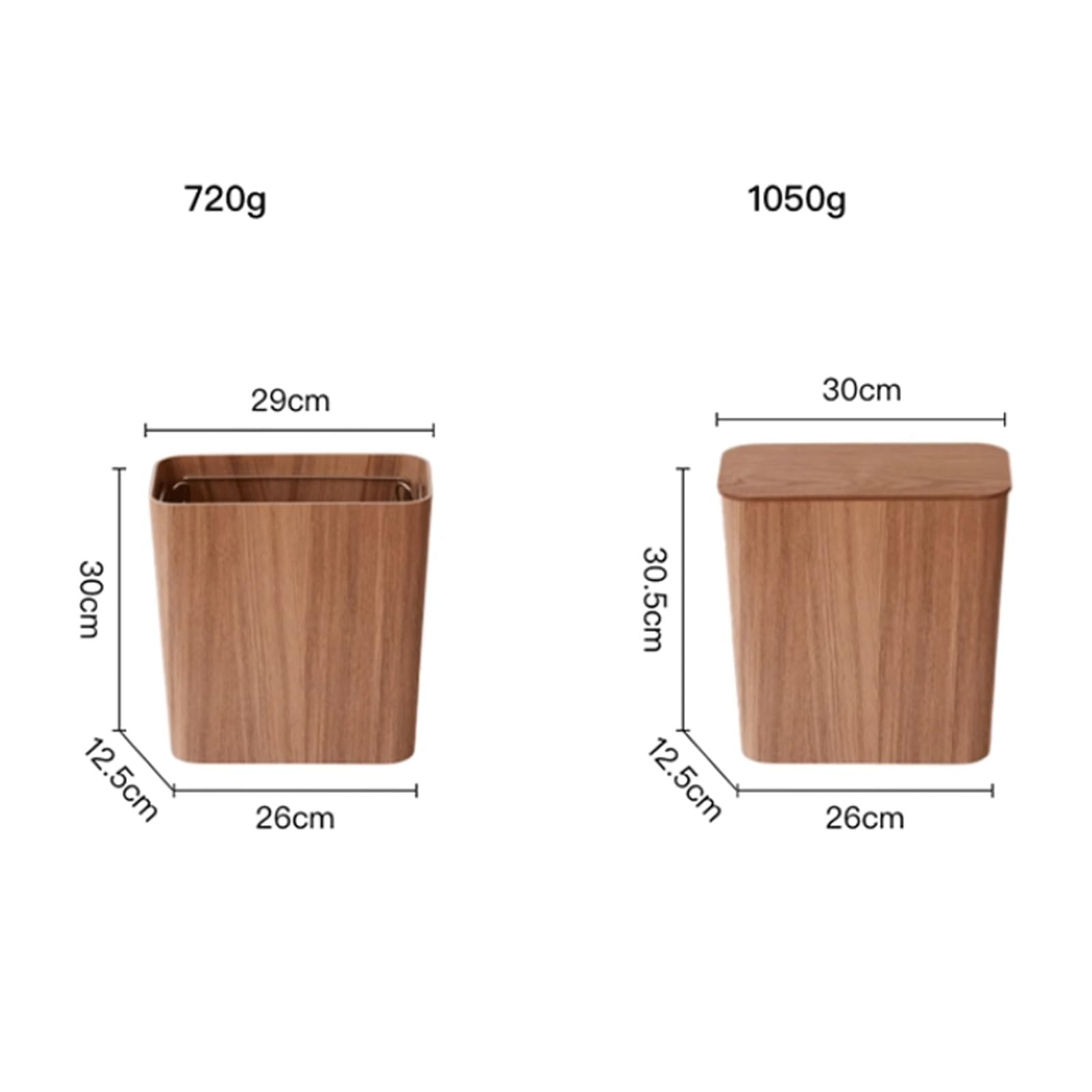 Cestino per rifiuti da interno Pattumiera for soggiorno in legno in stile cinese retrò, semplice pattumiera for bagno domestico, cestino for carta igienica grande con coperchio bacinelle per cucina(Pi