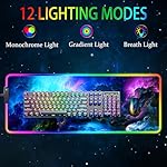RGB Gaming Mouse Pad, Large Mousepad with Led Light, Keyboard Pad Gaming Accessories for Desk, Non-Slip Rubber Base Big Mouse Mat for Gamer, 31.5 X 11.8 Inch, Dazzling Galaxy - Image 2