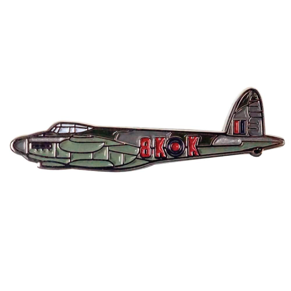 Royal Air Force Multicoloured Mosquito Fighter Bomber Landscape View Lapel Pin Badge
