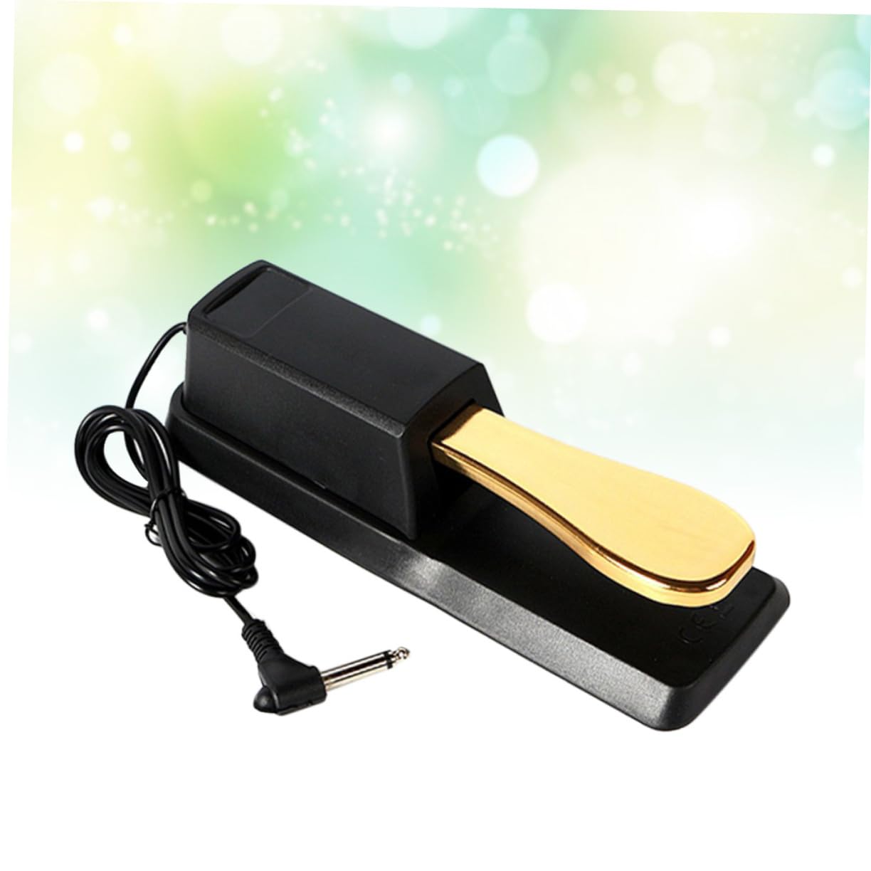 Pedal de Sostenido para Piano y Teclado Eléctrico Alta Resistencia, Material Abs Metal Dorado, Estilo Clásico y Pedal de Pie para Uso Profesional