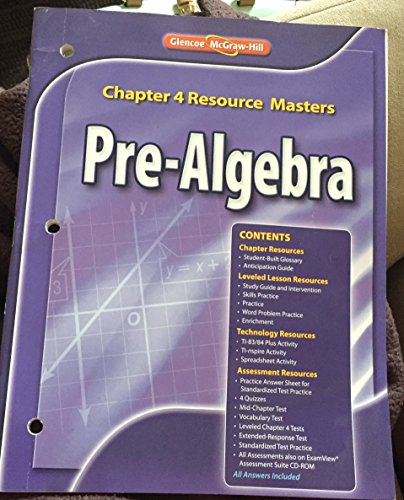 Glencoe Pre-Algebra Chapter 4 Resource Masters
