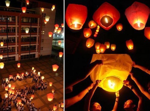 JASSINS Sky Lanterns 14 Pack - Assorted Colors - Thumbnail 4