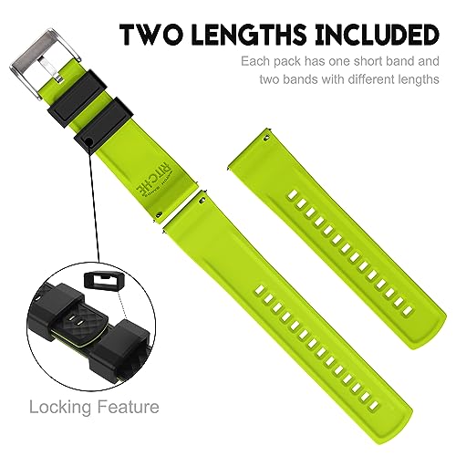 Image of Ritche Christmas Gift Silicone Watch Bands 18mm 20mm 22mm 24mm Quick Release Rubber Watch Bands for Men, White Elephant Gifts, Stocking Stuffers For Men