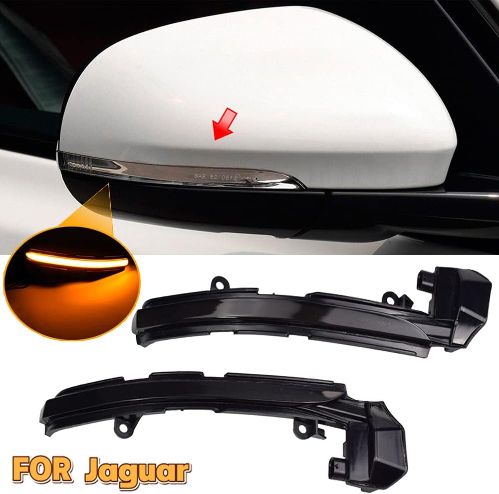 LED Dynamic Turn Signal Light ，Side Mirror Sequential Lamp Indicator Blinker for Jaguar XE XF XJ F-TYPE XK XKR I-PACE X760 X351 (Yellow)
