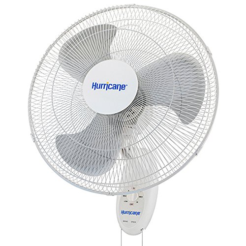 Hurricane HGC736506 Wall Mount Fan-18 Inch, Supreme Series, 90 Degree Oscillation 3 Speed