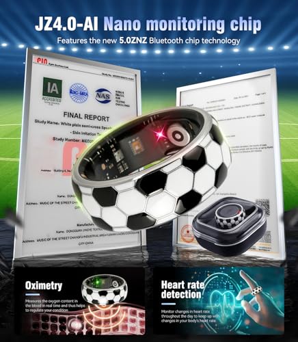 Image of Smart Ring & Wireless Charging Case【Pro Athlete Grade - Precision Sports Tracking】2026 World Tournament Soccer Fan Smart Ring for Women & Men, Fitness Wearable Device for Training & Sleep Tracking 7#