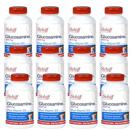 Schiff Glucosamine 2000mg with Hyaluronic Acid Joint Supplement 150 ct (Pack of 12)