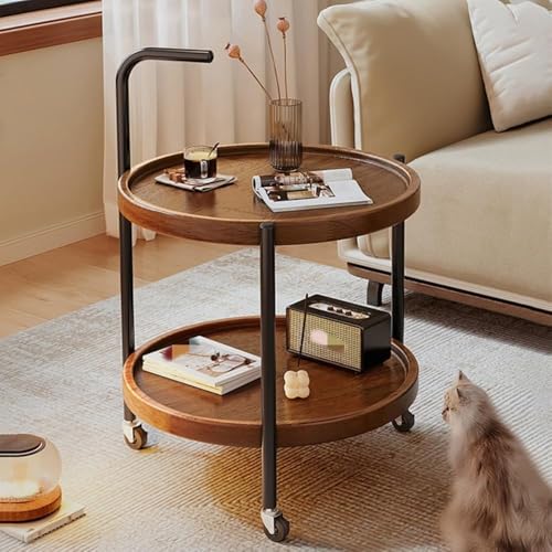 Table d appoint en bois avec rangement meuble de salon à double niveau et bout de canapé