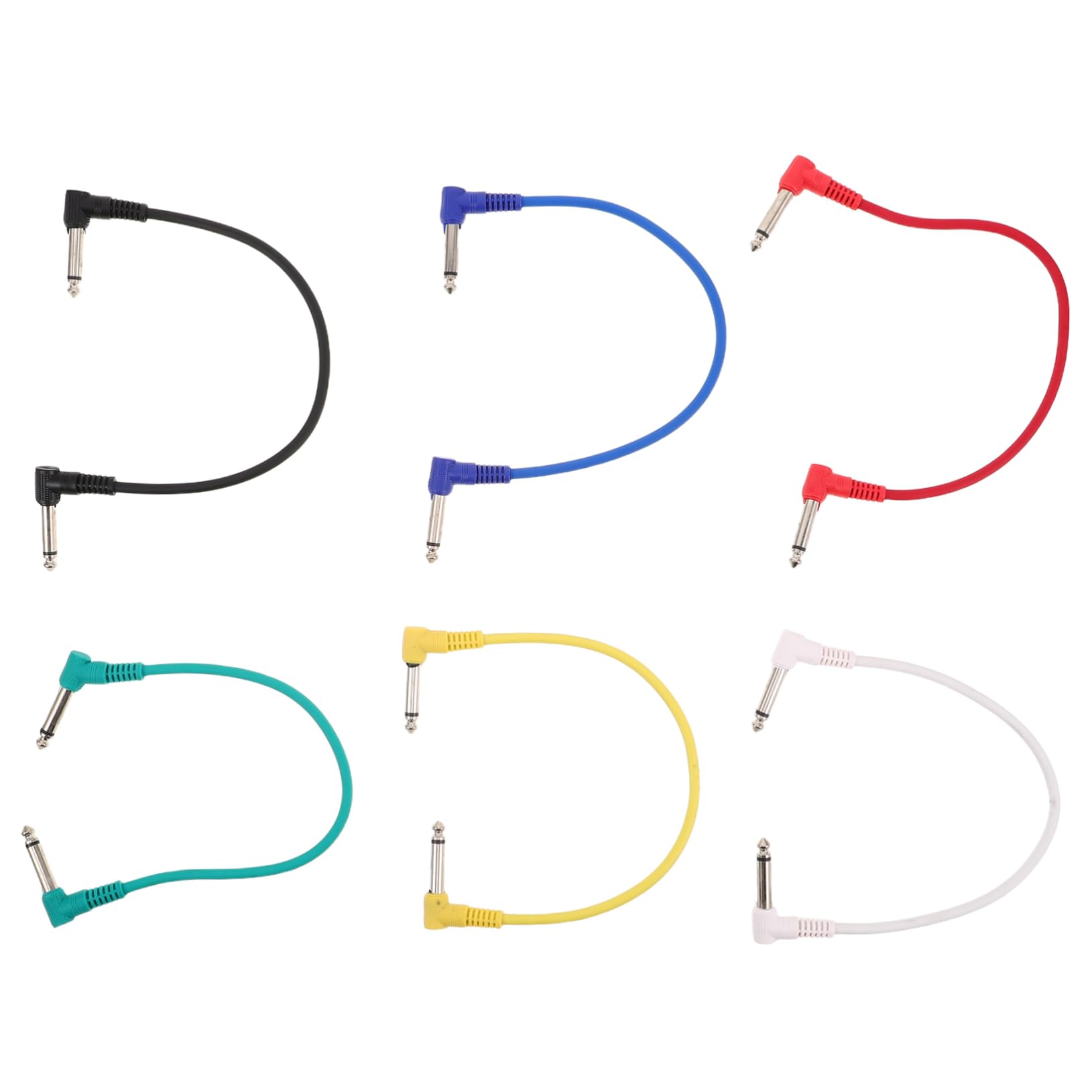 BESTonZON 6-Pack Guitar Pedal Patch Cables 30cm Electric Guitar Effect Cable Audio Cord for and Stage