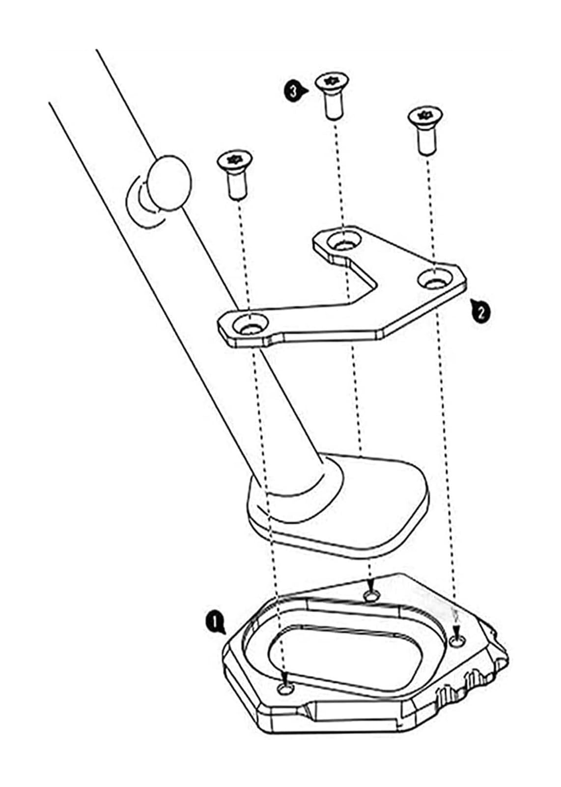Seitenständer Plattenpolster Für F750 GS F 750 GS F850 GS F 850 ​​GS 2017-2021 Motorrad-Seitenständer Vergrößern Kickstand Support Zubehör Vergrößerungspad(Black a)