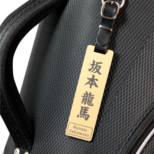 BURBERRY GOLF キャディバッグ ネームタグ付 金具ゴールド ブラック Amazon.co.jp: ゴルフ ネームタグ 角型 ゴールド ゴルフバッグ ネーム