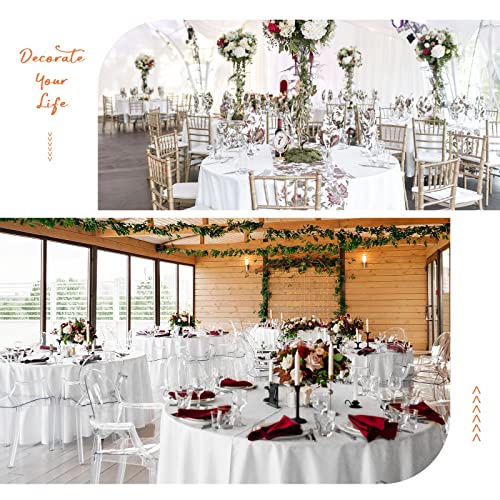 Teruntrue 8 Pack White Round Tablecloth 90 Inch Circular Table Cloth,Polyester Fabric Wrinkle Washable Table Cover For Wedding,Parties,Banquet,Buffet Table, Holiday,Dinner Tables Decorate #TOP4