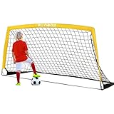 RUNBOW 6x4 ft Portable Kids Soccer Goal for Backyard Practice Soccer Net with Carry Bag (6x4 FT, Yel