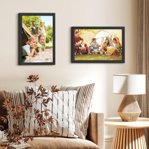 Image of upsimples 8x12 Picture Frame, Wall Gallery Photo Frames with Engineered Wood, Black 1 Pack