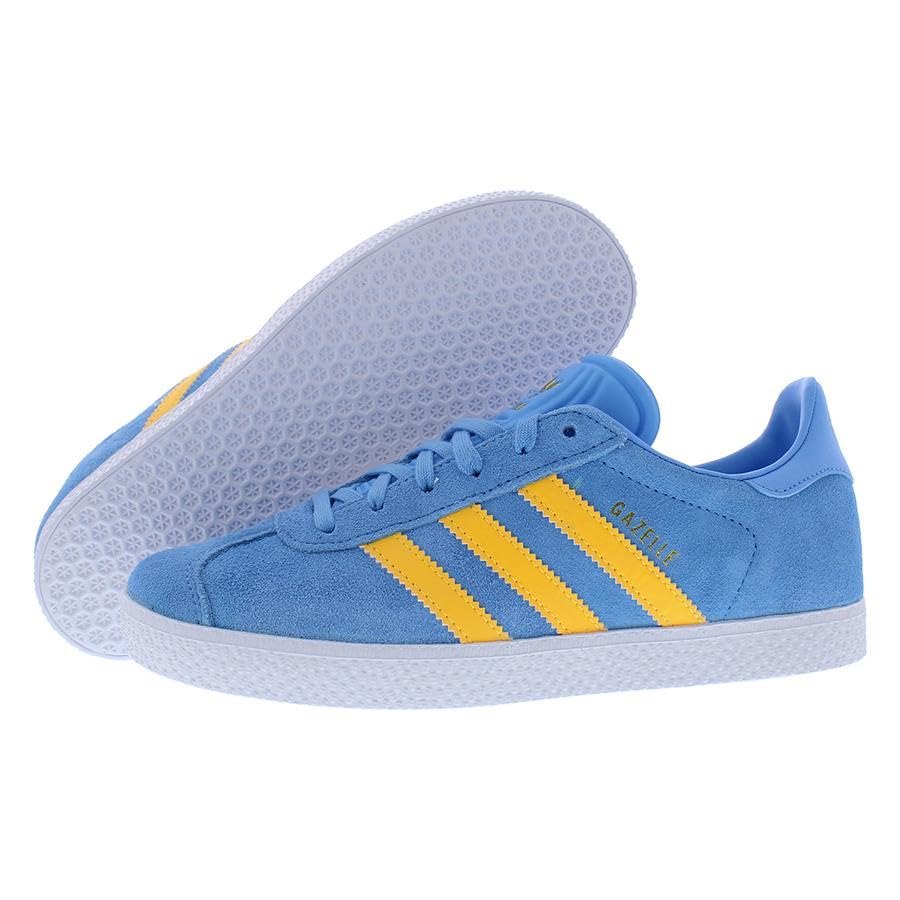 Image of Adidas Gazelle Big Kid Sneaker (Blue White Yellow, 7)