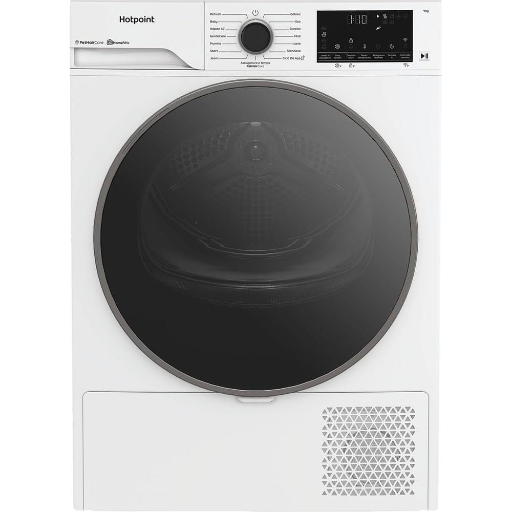 HPT 96D BS IT - Asciugatrice Classe A 9 Kg con Pompa di Calore Wifi Libera Installazione