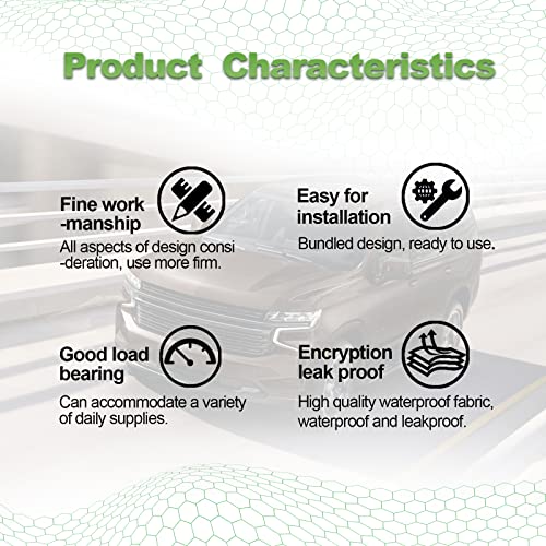 Image of KEVWR Waterproof Oxford Garbage Bag With 4 Storage Pockets, Hanging Car Trash Can, Foldable Leakproof Trash Bin, Portable Large Capacity Auto Organizer, Fit For Truck, SUV, Home, Office