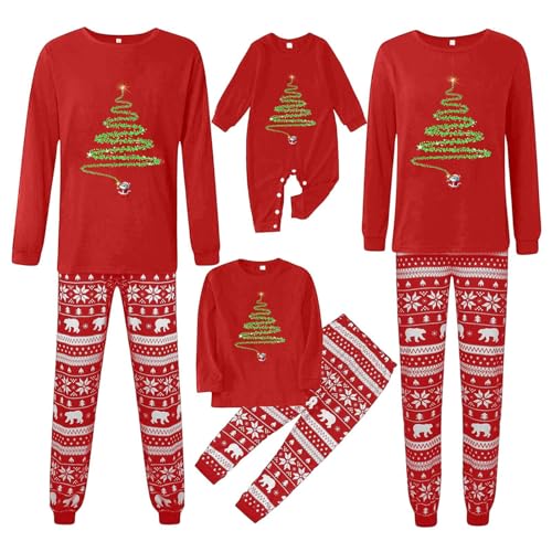 Generisch Conjunto familiar de pijama de Navidad para hombre, mujer, niños, bebé, divertido, acogedor, conjunto familiar con mangas largas, traje de Navidad, A03, 150