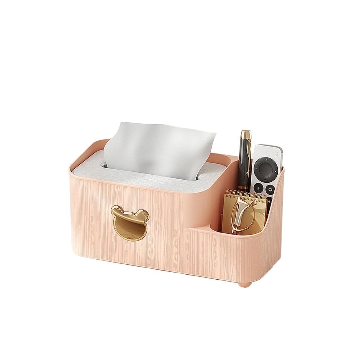 Multi Functional Tissue Storage Box Living Room Dining Paper Split Format Desktop(Pink-Small)