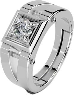 Miss Highness 925 Sterling Pure Silver Ring for Men and Boys, Minimal Ring, Adjustable Size, Daily Wear Jewellery, with Ce... Price In India