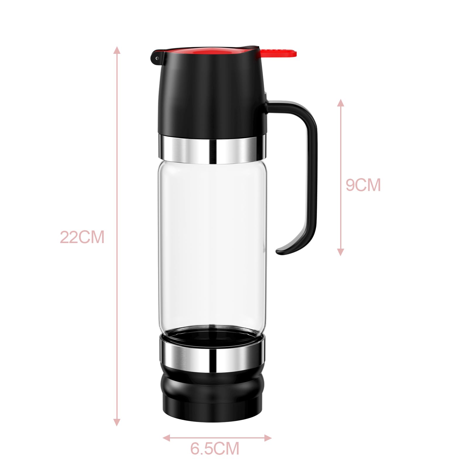 Pot Distributeur De Miel/sirop En Verre Avec Pompe Anti-goutte - Design Noir Avec Poignée - Pour Cuisine, Café, Bar