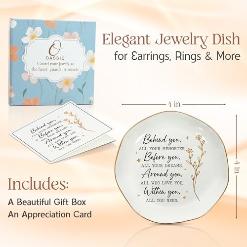OASSIE Graduation Gifts for Women Her - 4"x4" Ceramic Jewelry Dish Tray - Image 3